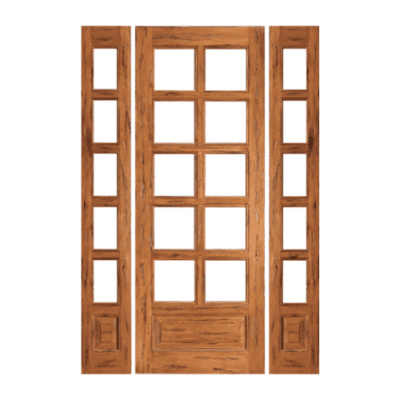 10-Lite over 1-Panel Farmhouse Rustic Hardwood Exterior Sidelite Door Slabs – Rustic 10/5 P/B Dual Clear