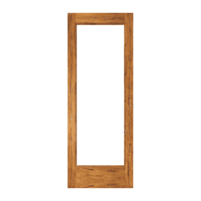 Full-Lite Classic Rustic Hardwood Exterior Single Door Slab – Rustic 1/1 Dual Clear
