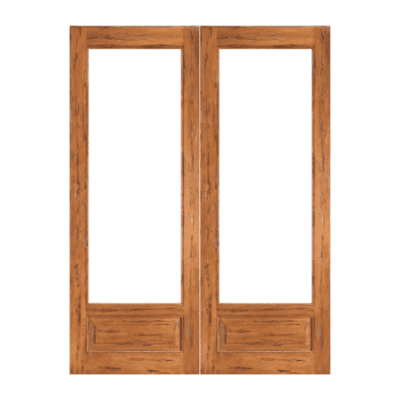 1-Lite over 1-Panel Classic Rustic Hardwood Exterior Double Door Slabs – Rustic 1/1 P/B Dual Clear