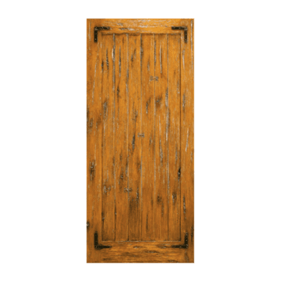 1-Panel Unique Knotty Alder Exterior Single Door Slab – SW 69 Alder – with Distressed Finish Option