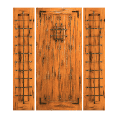 1-Panel Unique Knotty Alder Exterior Sidelite Door Slabs – SW 70 Alder w/ SW 51 SL – with Operable Panels