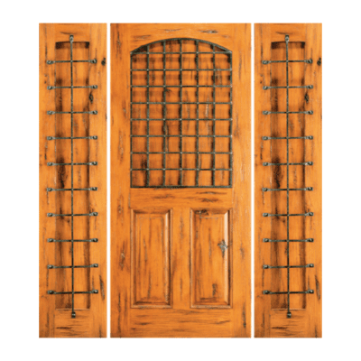 3-Panel Unique Knotty Alder Exterior Sidelite Door Slabs – SW 77 Alder w/ SW 51 SL – with Operable Panels