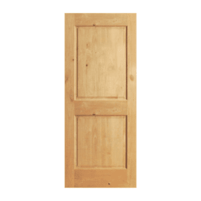 2-Panel Classic Knotty Alder Exterior Single Door Slab – SW 97 Alder
