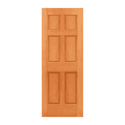 6-Panel Classic Mahogany Exterior Single Door Slab – 6-Panel