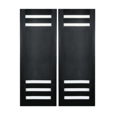 5-Lite Midcentury Modern Mahogany Exterior Double Door Slabs – 5005