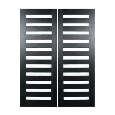 11-Lite Midcentury Modern Mahogany Exterior Double Door Slabs – 5011