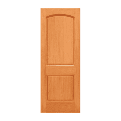 2-Panel Classic Mahogany Exterior Single Door Slab – 2-Panel Arch