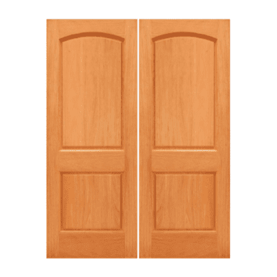 2-Panel Classic Mahogany Exterior Double Door Slabs – 2-Panel Arch