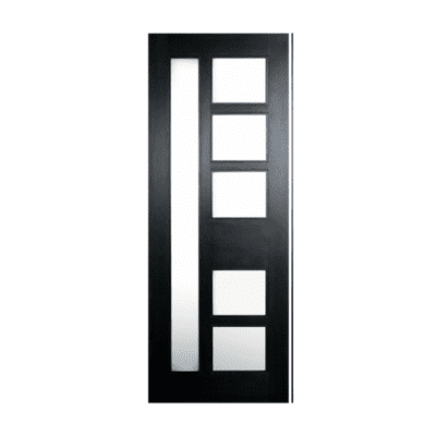 6-Lite Midcentury Modern Mahogany Exterior Single Door Slab – Model 5002