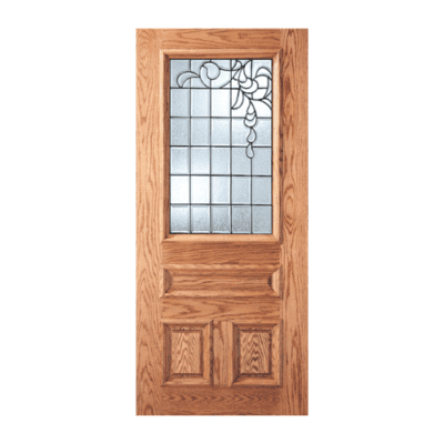 1-Lite over 3-Panel Classic Mahogany Exterior Single Door Slab – V Savannah