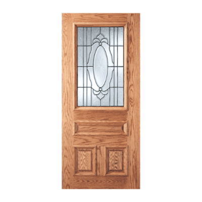 1-Lite over 3-Panel Classic Mahogany Exterior Single Door Slab – W Nantucket