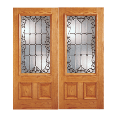 1-Lite over 2-Panel Classic Mahogany Exterior Double Door Slabs – Z 2 Rectangle