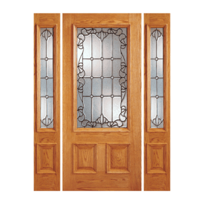 1-Lite over 2-Panel Classic Mahogany Exterior Sidelite Door Slabs – Z 2 Rectangle