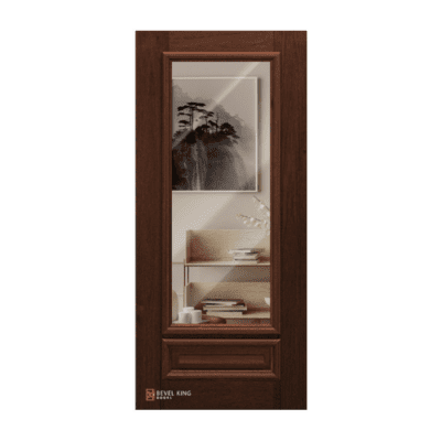 1-Lite over 1-Panel Farmhouse Mahogany Exterior Single Door Slab – 6’8″