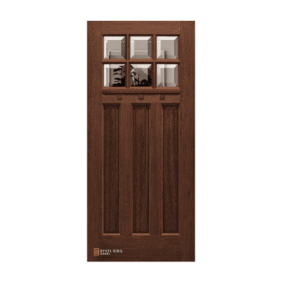 6-Lite over 3 Panel Craftsman Mahogany Exterior Single Door Slab – 6’8″