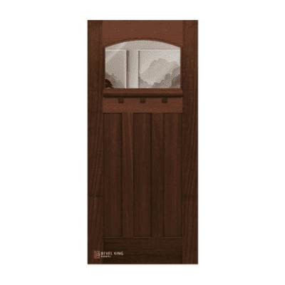 1-Lite over 3-Panel Craftsman Mahogany Exterior Single Door Slab – Arch lite – 6’8″
