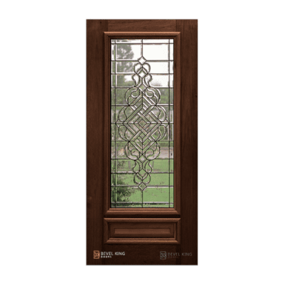 1-Lite over 1-Panel Classic Mahogany Exterior Single Door Slab – Manchester 3/4 Lite 6’8″
