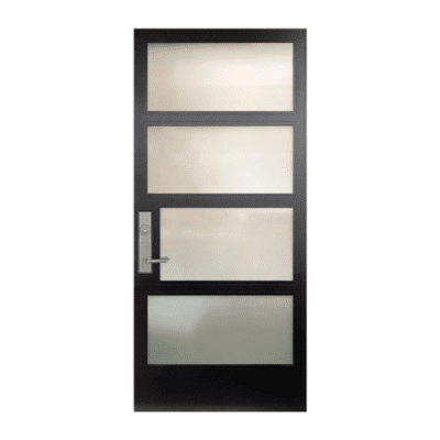 4-Lite Midcentury Modern Smooth Fiberglass Exterior Double Door Slabs – 1 Block Left Smooth NP-Series