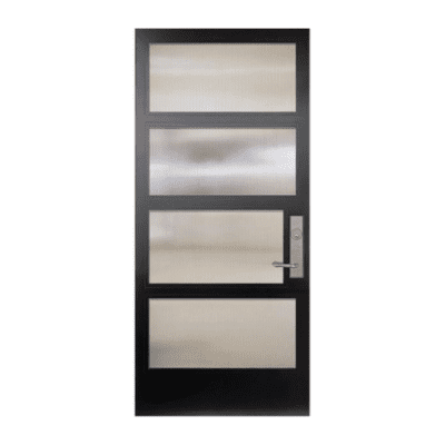 4-Lite Midcentury Modern Smooth Fiberglass Exterior Double Door Slabs – 1 Block Right Smooth NP-Series