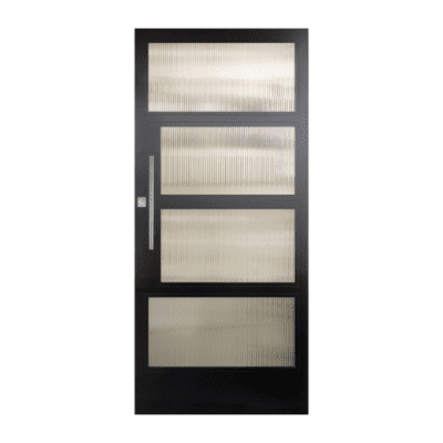 4-Lite Midcentury Modern Smooth Fiberglass Exterior Double Door Slabs – 2 Block Left Smooth NP-Series
