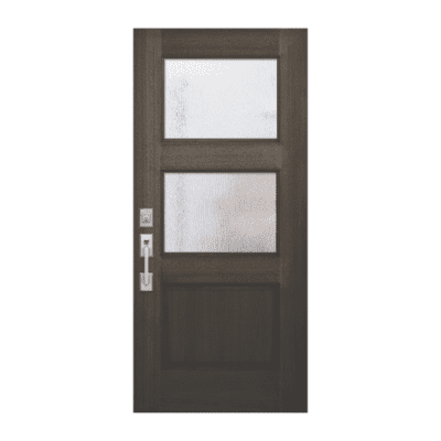 2-Lite over 1-Panel Classic Mahogany Exterior Single Door Slab – Continental True Divided Lite