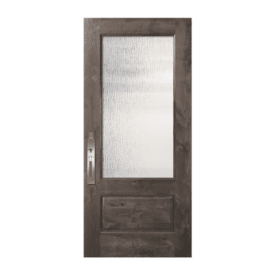 1-Lite over 1-Panel Farmhouse Mahogany Exterior Single Door Slab – 2/3 Lite