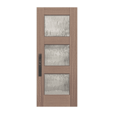 3-Lite Classic Mahogany Exterior Single Door Slab – Continental True Divided Lite