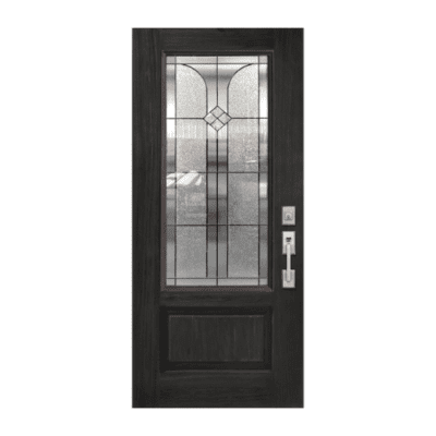 1-Lite over 1 Panel Classic Stainable Fiberglass Exterior Single Door Slab – Cantania Decorative Glass