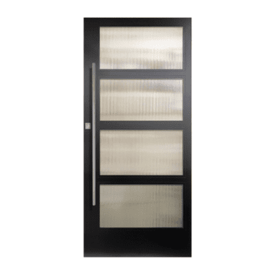 4-Lite Midcentury Modern Smooth Fiberglass Exterior Double Door Slabs – 4 Block Left Smooth NP-Series