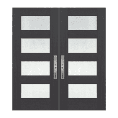 4-Lite Classic Mahogany Exterior Double Door Slabs – Continental True Divided Lite