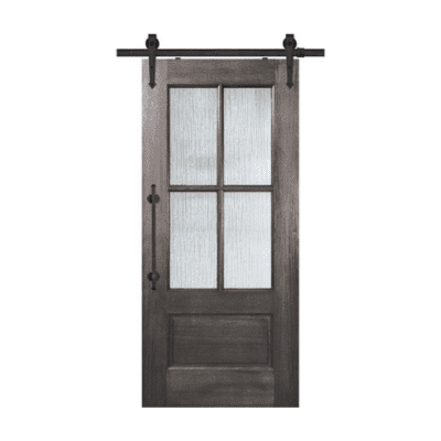4-Lite over 1-Panel Farmhouse Mahogany Interior Barn Door Slab – Simulated Divided Lite – 6’8″