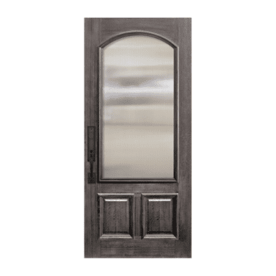 1-Lite over 2-Panel Farmhouse Mahogany Exterior Single Door Slab – Arch Lite DoorCraft
