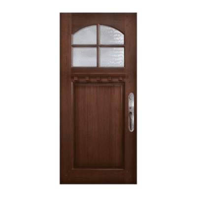 4-Lite over 1-Panel Craftsman Mahogany Exterior Single Door Slab – Bungalow Simulated Divided Lite