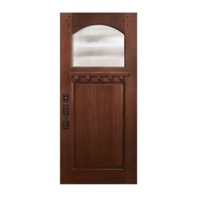 1-Lite over 1-Panel Craftsman Mahogany Exterior Single Door Slab – Bungalow Arch Lite