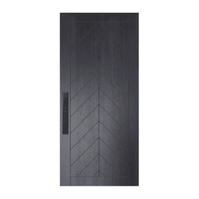 Midcentury Modern Mahogany Exterior Single Door Slab – Chevron Mahogany Solid Contemporary