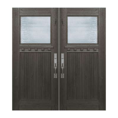 1-Lite over 1-Panel Craftsman Mahogany Exterior Double Door Slabs – Simulated Divided Lite