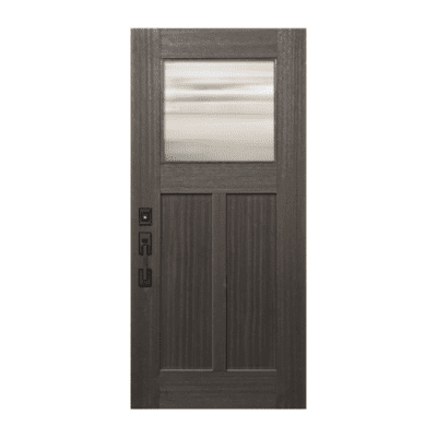 1-Lite over 2-Panel Craftsman Mahogany Exterior Single Door Slab – Simulated Divided Lite