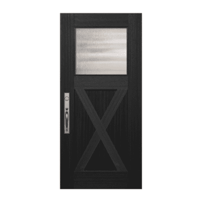 1-Lite Craftsman Mahogany Exterior Single Door Slab – Simulated Divided Lite – X Panel