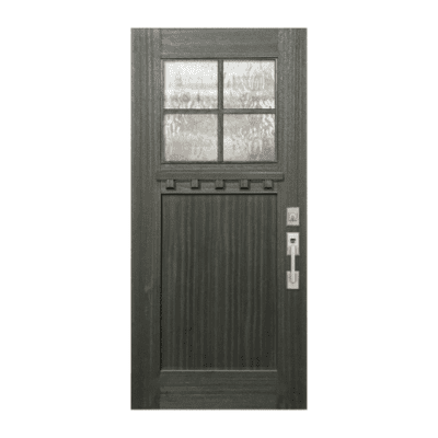 4-Lite over 1-Panel Craftsman Mahogany Exterior Single Door Slab – Simulated Divided Lite