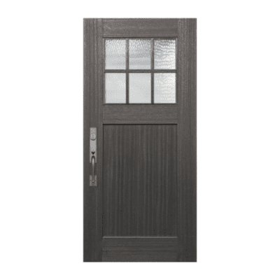 6-Lite over 1-Panel Craftsman Mahogany Exterior Single Door Slab – Simulated Divided Lite