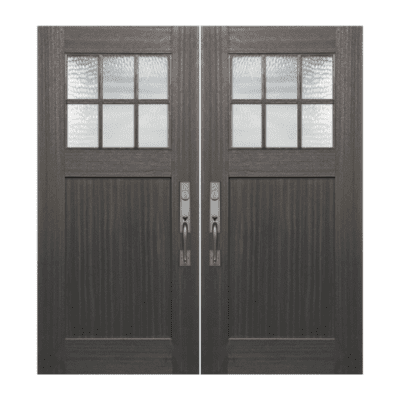 6-Lite over 1-Panel Craftsman Mahogany Exterior Double Door Slabs – Simulated Divided Lite
