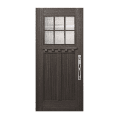 6-Lite over 2-Panel Craftsman Mahogany Exterior Single Door Slab – Simulated Divided Lite