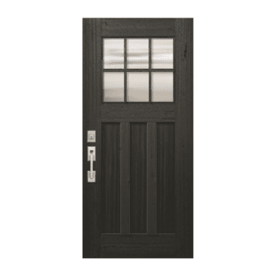 6-Lite over 3-Panel Craftsman Mahogany Exterior Single Door Slab – Simulated Divided Lite