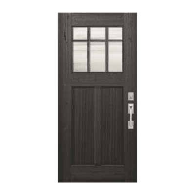 6-Lite over 2-Panel Craftsman Mahogany Exterior Single Door Slab – Marginal Simulated Divided Lite