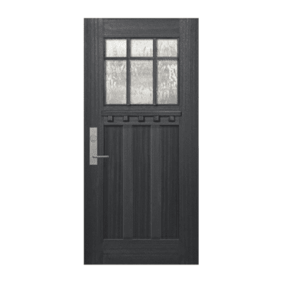 6-Lite over 3-Panel Craftsman Mahogany Exterior Single Door Slab – Marginal Simulated Divided Lite