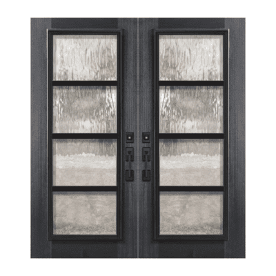 Full-Lite Unique Mahogany Exterior Double Door Slabs – Urban Steel Grille