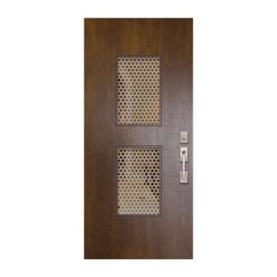 2-Lite Midcentury Modern Mahogany Exterior Single Door Slab – Newport Mahogany & Glass Contemporary