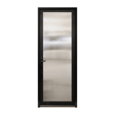 Full-Lite Midcentury Modern Smooth Fiberglass Exterior Pre-hung Single Door – NP Series – Simulated Divided Lite – 8’0″