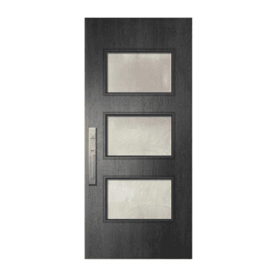 3-Lite Midcentury Modern Mahogany Exterior Single Door Slab – Santa Monica Mahogany & Glass Contemporary
