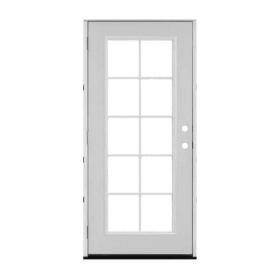 10-Lite Classic Fiberglass Exterior Single Prehung Door – 10 Lite – Left Hand Inswing – Commodity doors come in either smooth or textured fiberglass.